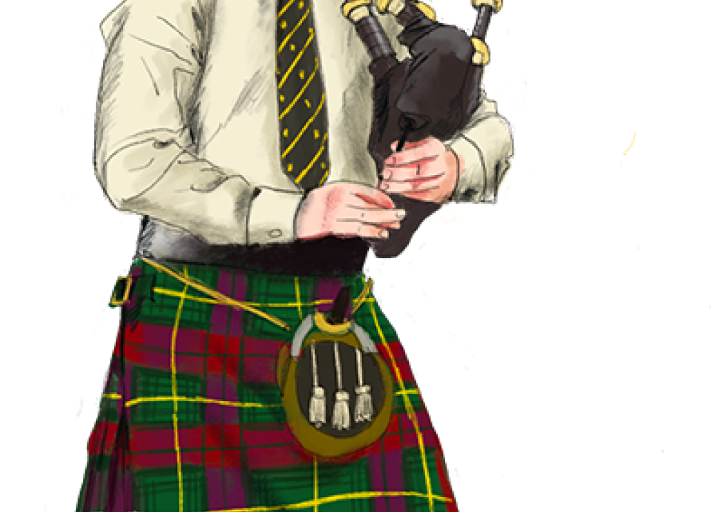 Traditioneller schottischer Dudelsackspieler